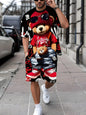 The 2025 summer new men's set features street casual fashion sportiness softness breathability and 3D printing
