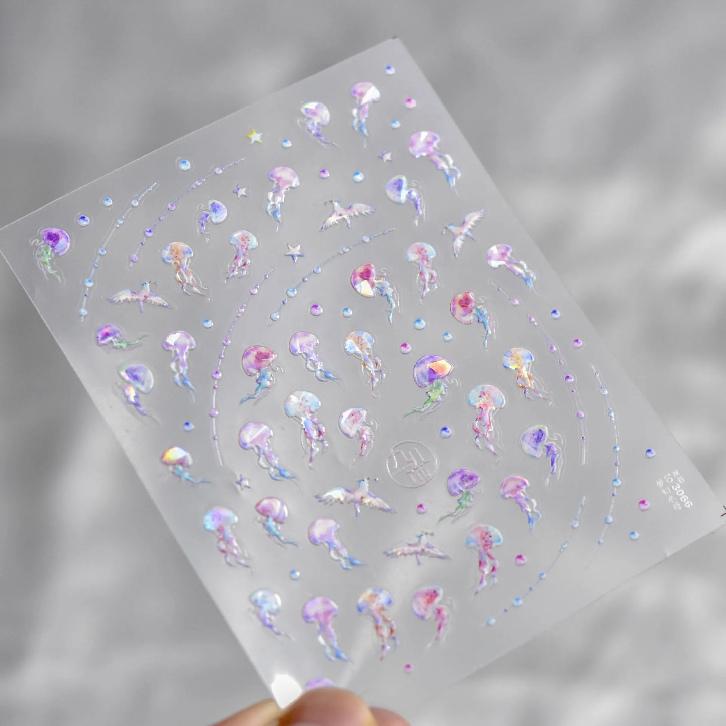 Shiny Blowing Bubble Nail Decorations Stickers 5D Shell Light Love Cat Bubble Transfer Slider Sticker DIY Summer Manicure Decals