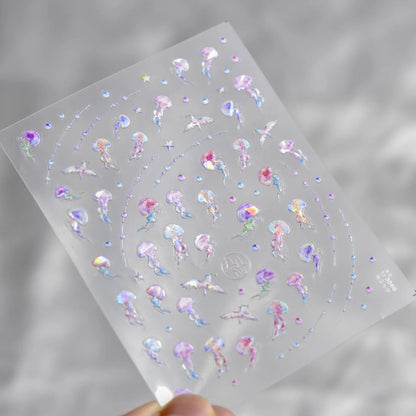 Shiny Blowing Bubble Nail Decorations Stickers 5D Shell Light Love Cat Bubble Transfer Slider Sticker DIY Summer Manicure Decals