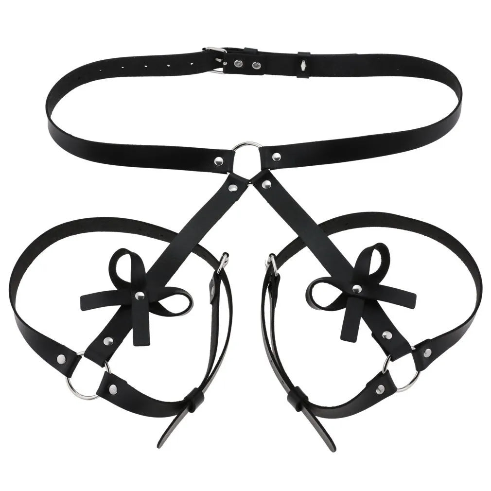 Women Sexy PU Leather Harness Sexy Lingerie BDSM Sexual Outfit Garter Belt Fetish Erotic Gothic Sex Costume Babydoll Underwear