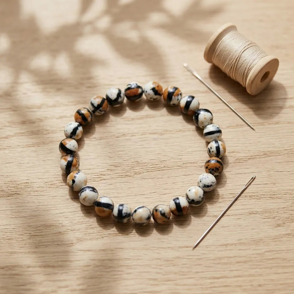 38/46/63/90Pcs 4-10mm Loose Stone Beads Polished By Hand Real Stone Rain Colored Stones Round Black White Spacer Beads Earrings