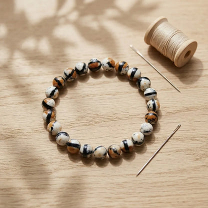 38/46/63/90Pcs 4-10mm Loose Stone Beads Polished By Hand Real Stone Rain Colored Stones Round Black White Spacer Beads Earrings