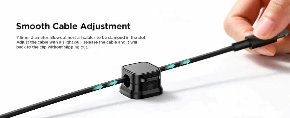 3/6/12Pcs/Set Magnetic Cable Clips Cable Organiser Adjustable Cord Holder Under Desk Organizing Cable Management Holder