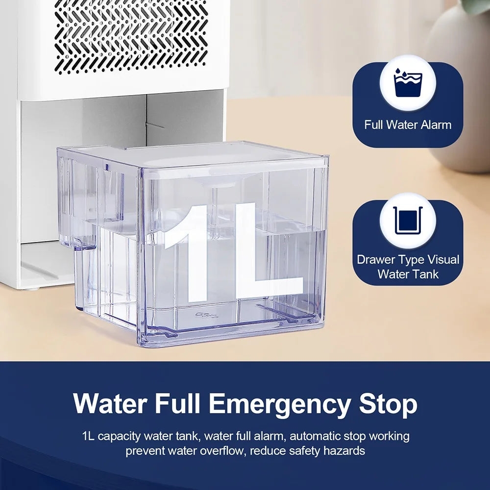 1L Small Dehumidifier Mini Air Dehumidifier Home Moisture Absorbers Air Dyer Indoor Moisture Remover Deodorizer Air Purifier