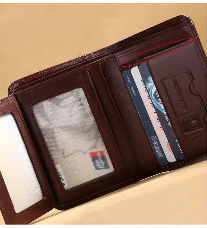 ManBang Classic Style Wallet Genuine Leather Men Wallets Short Male Purse Card Holder Wallet Men Fashion High Quality