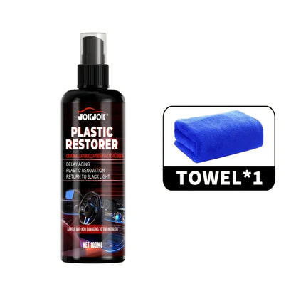 100ml All-in-One Automotive Plastic Restorer Spray - Instant Black Shine &, for Car & Trim, Dashboard/-like/Chrome Renew, Plasti