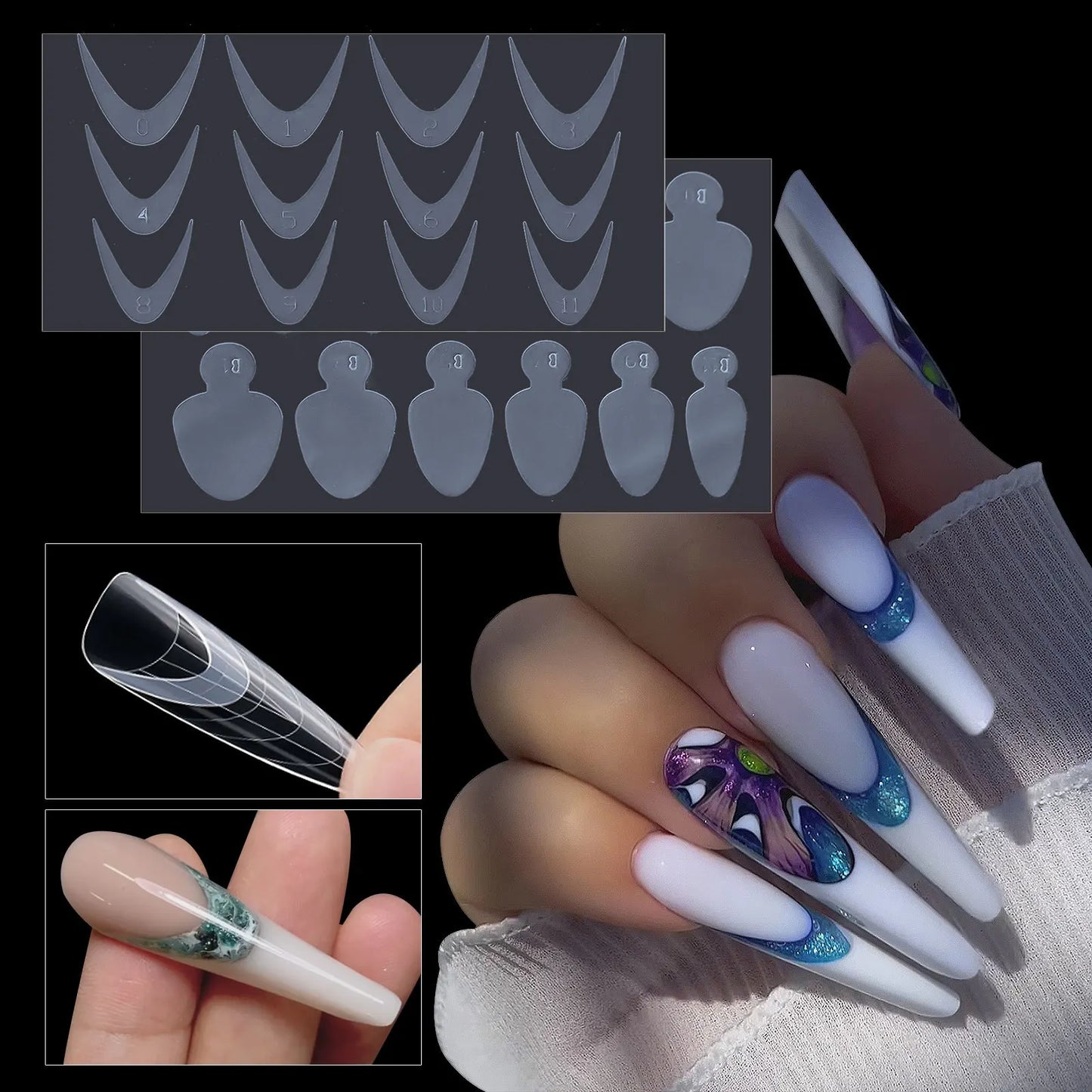 12pcs Manicure Paper Matte Paperless Tray Auxiliary For Nail Art Decorations Paperless Holder Extension Adhesive