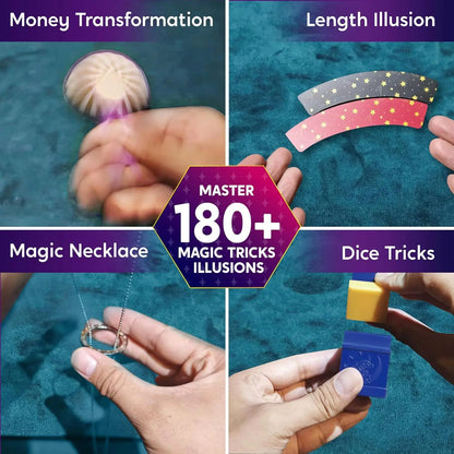 JOYFY 180+ Magic Set My First Magic Trick Kit Amazing Magician Toy with Step-by-Step Video Lessons for Kids Birhtyday Gift