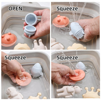 Baby Bath Toys Animal Cute Shape Toddler Water Toys Swim Bathroom Baby Silicone Sprinkler Bathtub Animal Toy Infant Kids Boys