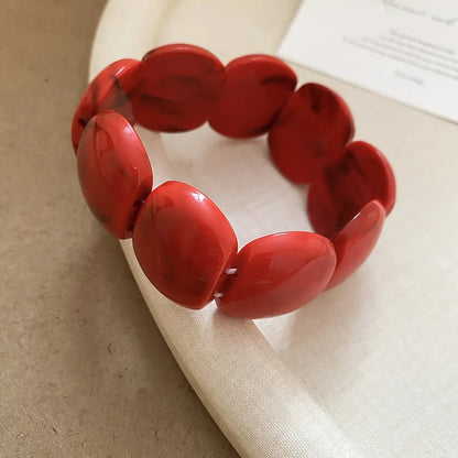Acrylic Irregular Square Round Beaded Bracelet Bangle for Women Imitation Stone Chain Bracelet Hand Accessories Couple Gifts K