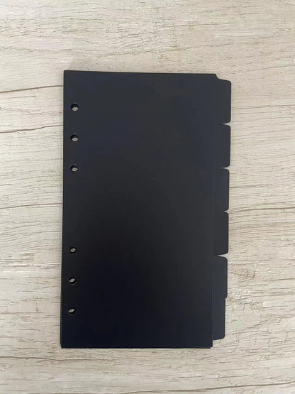 A5 A6 A7 Pink Black  Index Divider Cute 6 Holes For Binder Planner Notebook Stationery Notebook Paper Divider Accessories