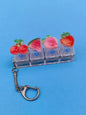 Keycap Keychain Mobile Phone Pendant Fruit Kawaii Keyring Fingertip Decompression Novelty Pop Fidget Toy Valentine Holiday Gift