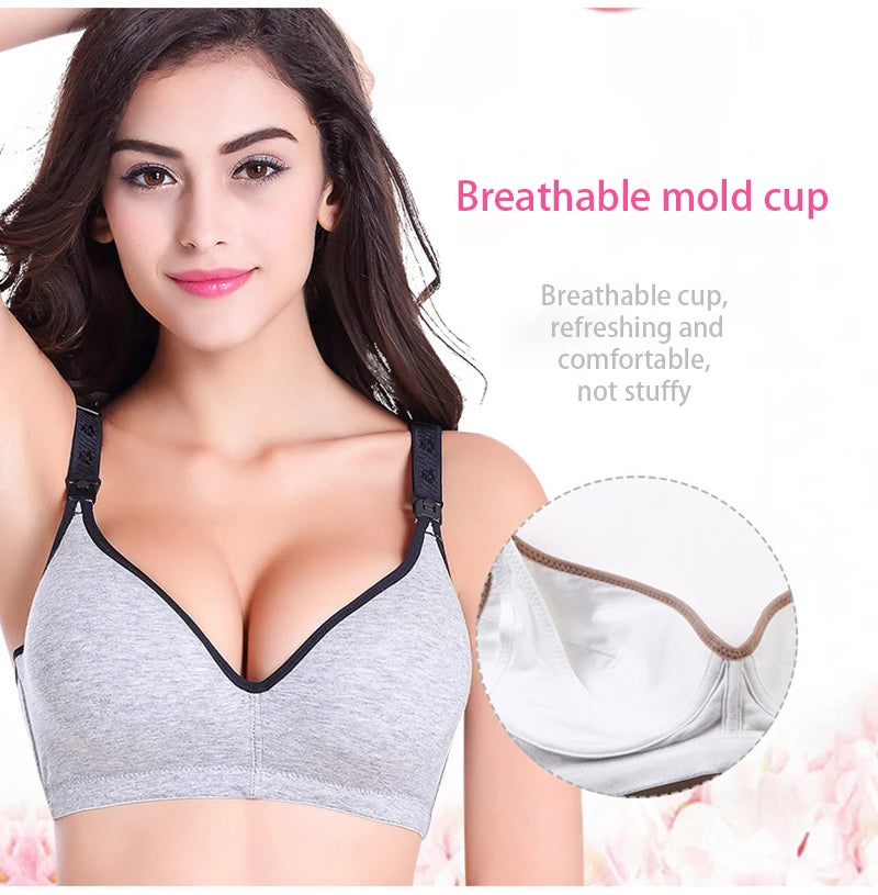 Maternity Bras Wirefree Nursing Bra Panties Set Pregnancy Clothes Prevent Sagging Breastfeeding Women's Breathable Lactancia Bra