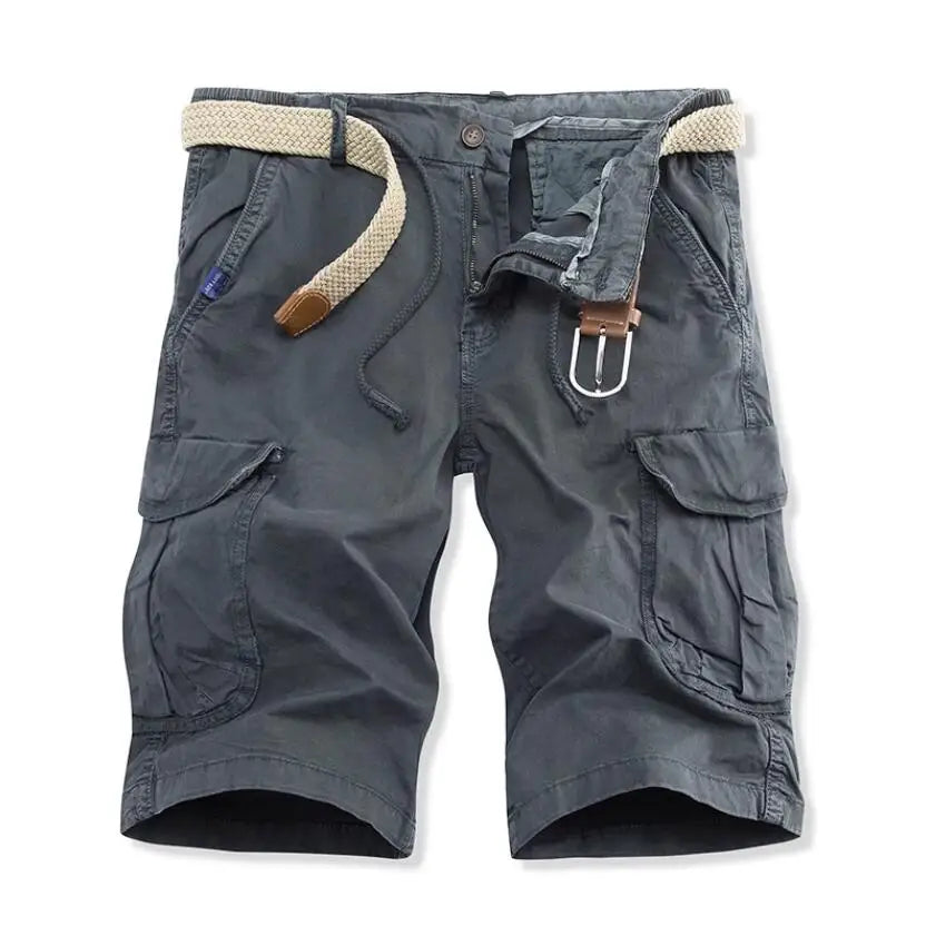Men Summer Cargo Shorts Casual Tool Shorts High Quality Man Summer Military Multi Pocket Pants Loose Cargo Pants No belts 38