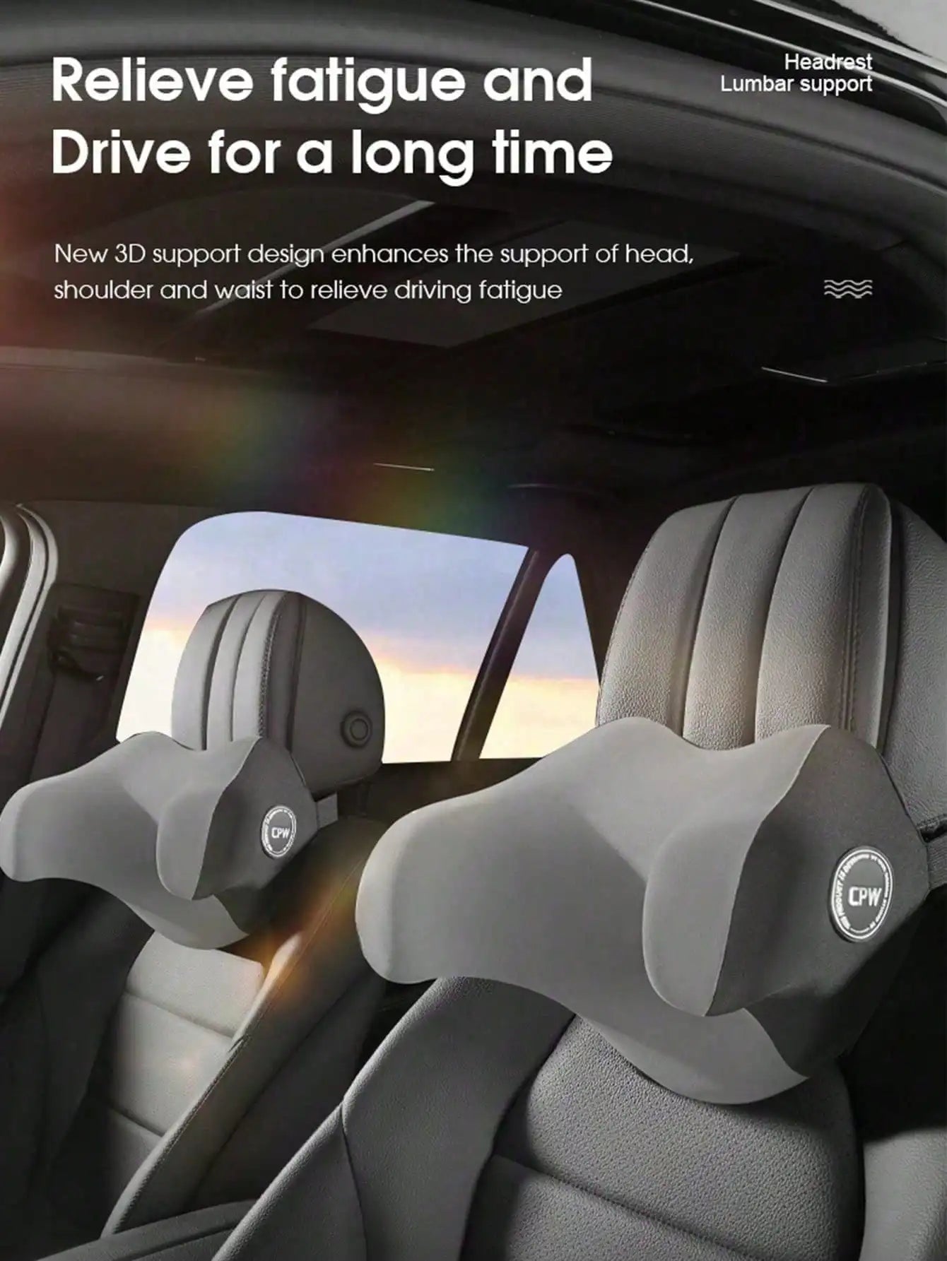 1pc Car Headrest, Neck Pillow for Preventing Neck Tilting, In-car Supplies, Side Support for Adults, U-shaped Memor