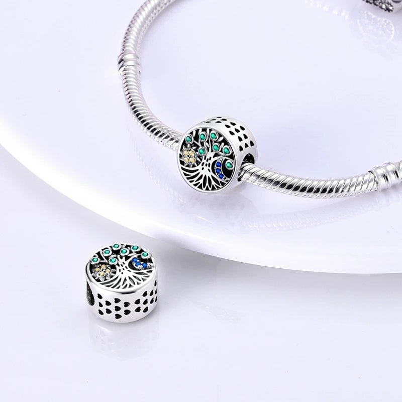 Original 925 Sterling Silver Charm Beads Clover Sunflower Tulip Carnation Pendant For Women Jewelry Fashion Gift