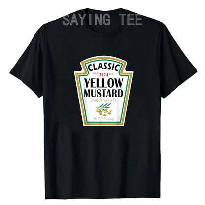 Red Ketchup Yellow Mustard DIY Costume Matching Couples Groups Halloween T-Shirt Gifts Lazy Easy Condiments Costumes Couple Tops