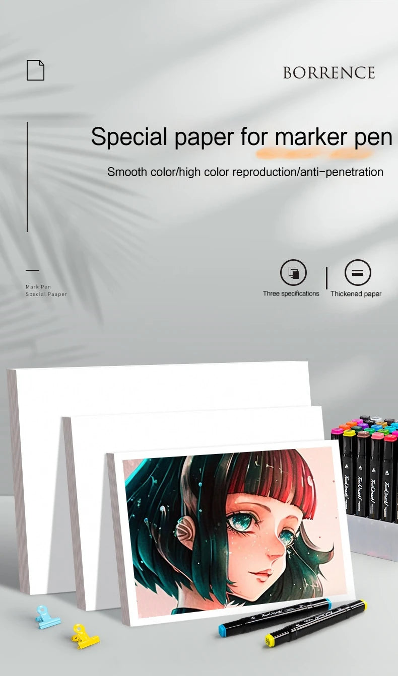 A5/A4 Artist Drawing Paper 120gsm 20/50Pcs Marker Pen Paper Opaque Color for Cartoon Animation Painting Art Students Supplies