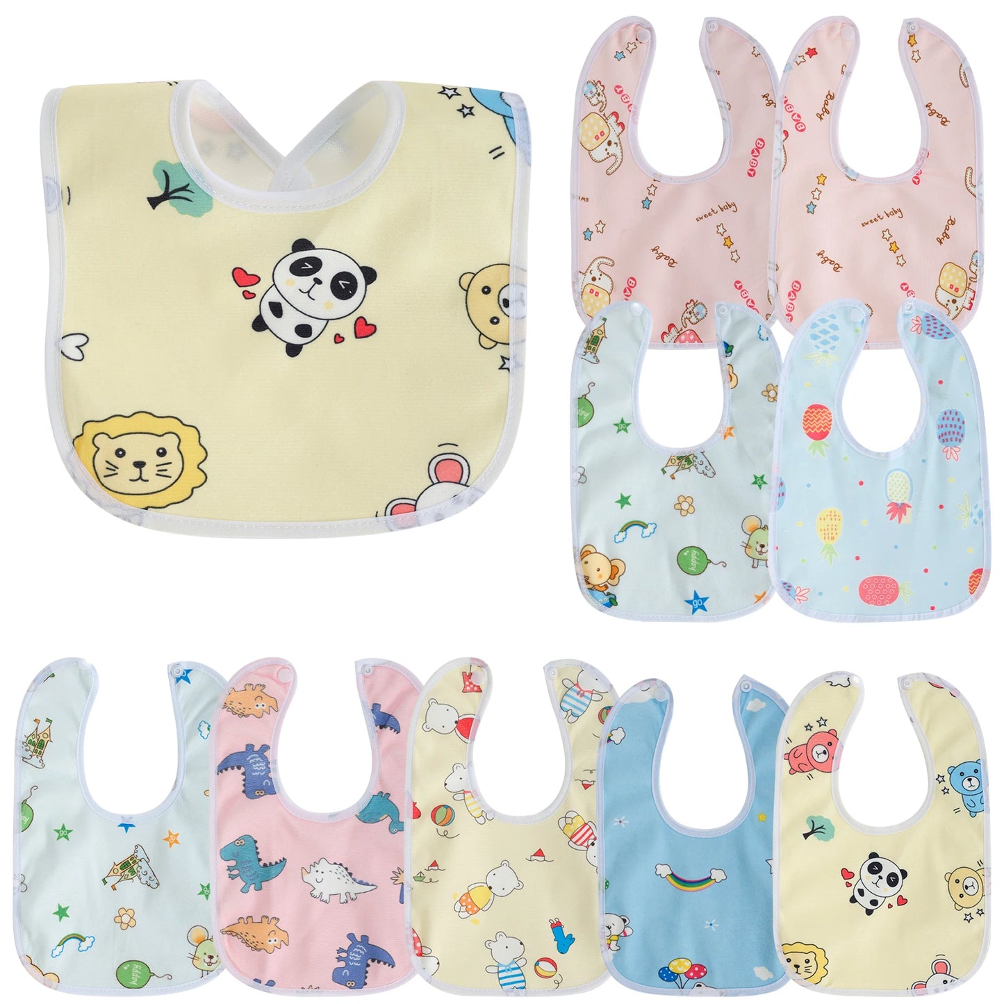 10/20pcs Baby Bib Set for Boys & Girls Breathable Baby Feeding Bibs Skin-friendly Drool Bib Set Drooling and Teething Bibs