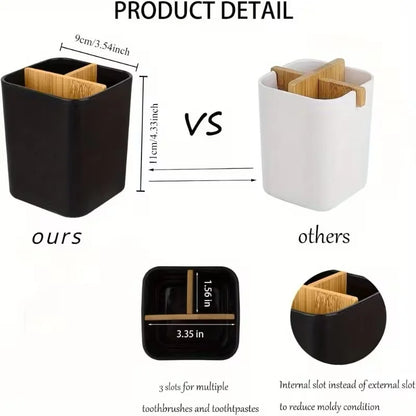 Bathroom Organizer Made of with Three Compartments for Toothbrushes And Toothpaste, Suitable for Electric Toothbrushes