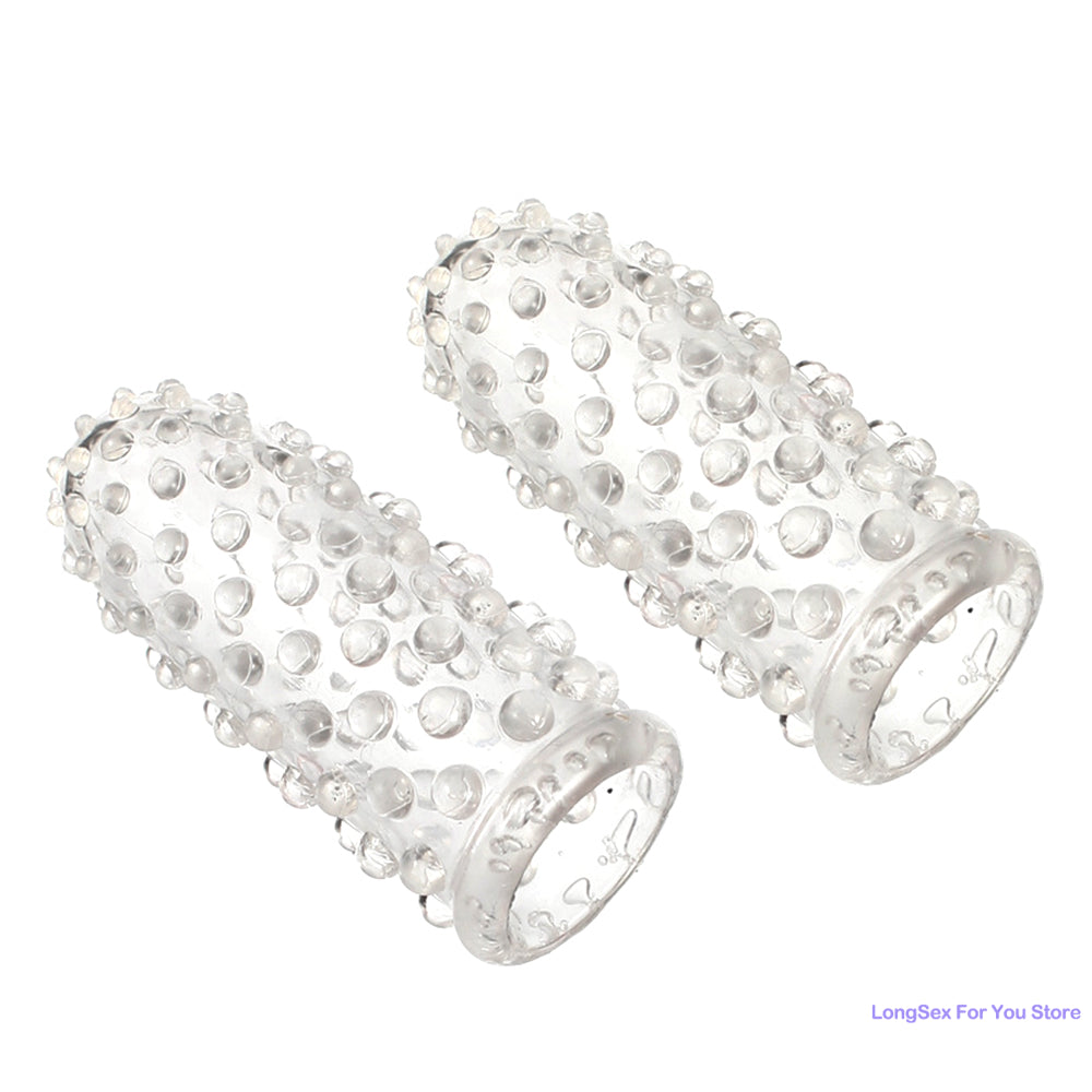 Finger Condoms Adult Sex Toys Spike Condom Women Stimulation Female Vagina Clitoris Silicone dotted Finger Coats Adult supplies