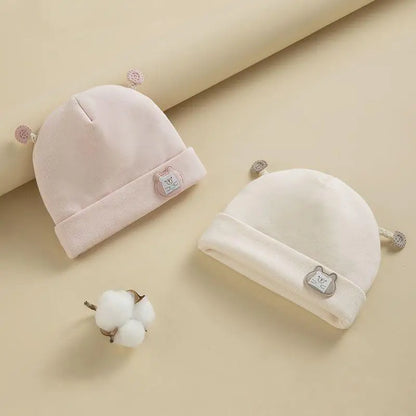 0-6Mouths Newborn Fetal Hat Cute Cartoon Baby Bear Beanies Spring Autumn Pure Cotton Pullover Cap Boys Girls Kids Warm Bonnet