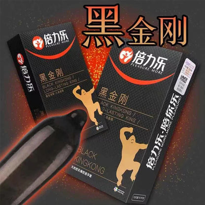 Black Long Lasting Condoms for Men - Delay Ejaculation, Reduce Sensitivity, Penis Sleeve Condom for Extended Pleasure