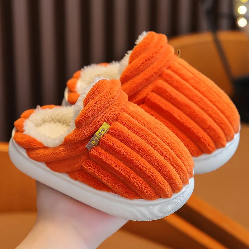 SmilePoP New Classic Fuzzy Kids Shoes Winter Outdoor Warm Antiskid Children's Slippers Indoor Furry Comfortable Home Girl Shoes