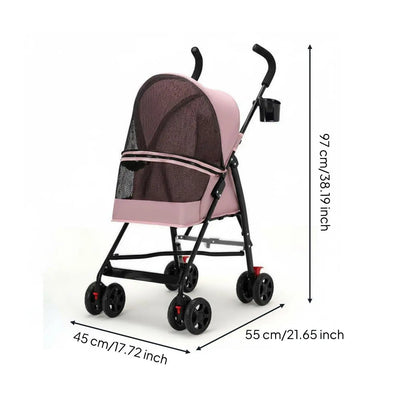 Foldable Carrier Lightweight Pet Dog Buggy Small Dog Stroller Cushion Travel Enclosure for Puppy Outings