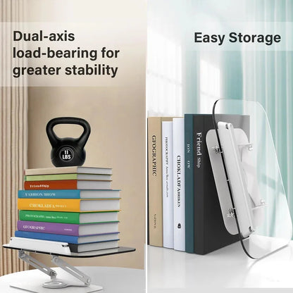Adjustable Reading Stand360360-Degree Rotating Book Stand Foldable Desktop Bookshelf Elastic Clip Page Neck Protection Book Stan