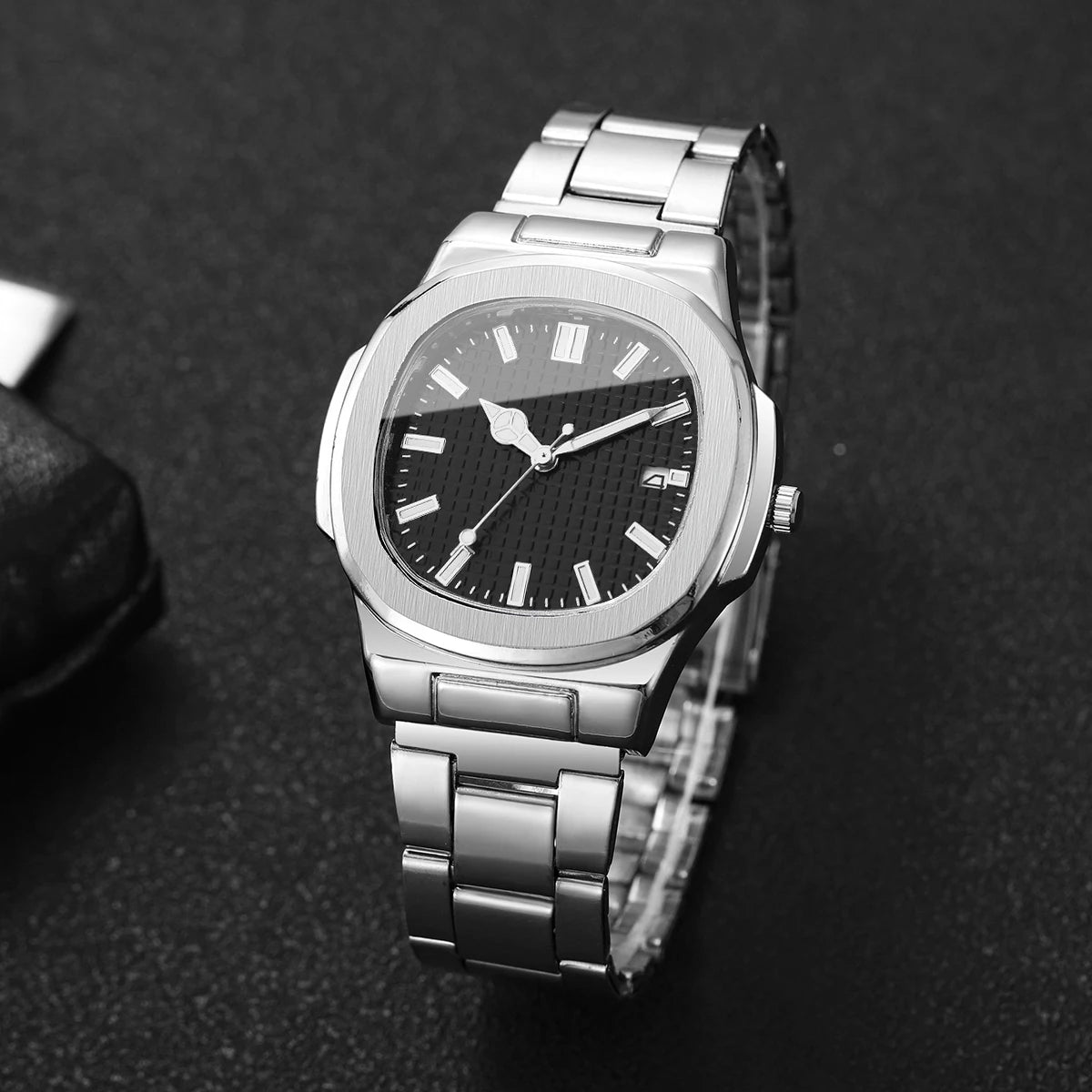 Luxury Square Men Business Watches Simple Calendar Quartz Watch for Mens Clock Reloj Hombre（Without Box）