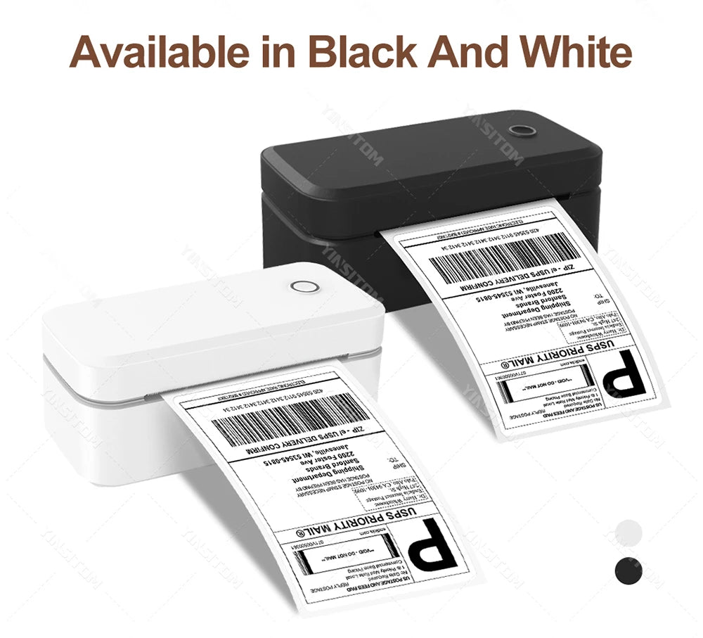110mm Bluetooth Thermal Label Printer Wireless Shipping Label Printer Compatible with iPhone Android Windows Widely Used X4