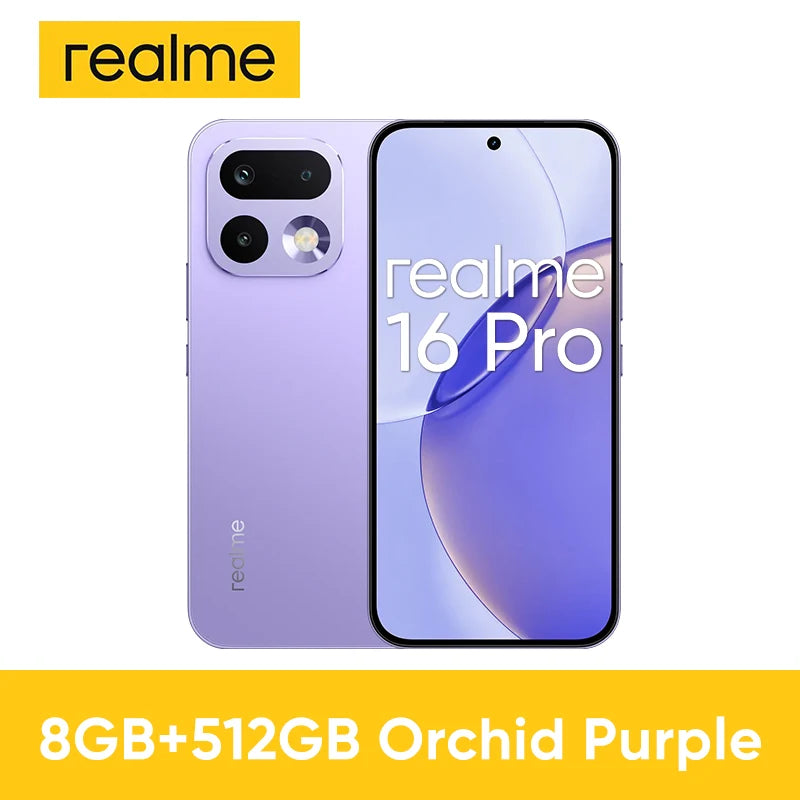 Realme 16 Pro 5g Smartphone Euro Edition Mediatek Dimensity 7300 Max 200Mp Camera 6500Mah Battery 6.78Inch Amoled 144Hz Display