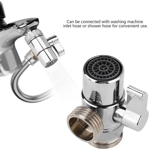 G1/2 Brass Bathroom Kitchen Basin Sink Faucet Splitter Diverter Valve To Hose Adapter M24 Outer Thread M22 Internal Thread