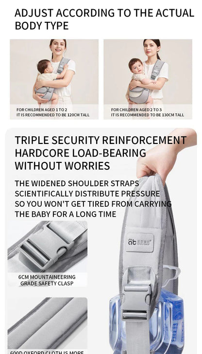 Baby Carrier Kids Waist Stool with Waist Protection Baby Strap Adjustable Front Holding Type Big Baby Carrier