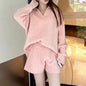 Autumn Winter Pullover Loose Women Sweater Knitted Shorts 2 Two Piece Sets Office Fashion Outfits Lapel Casual Long Sleeve Tops