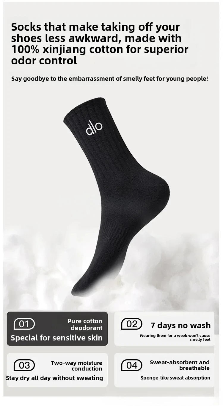 Socks pure cotton anti-odor Suitable for all seasons stockings100% Xinjiang cotton youth students large size basketball sock