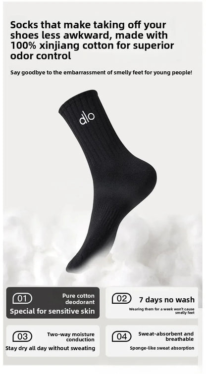 Socks pure cotton anti-odor Suitable for all seasons stockings100% Xinjiang cotton youth students large size basketball sock