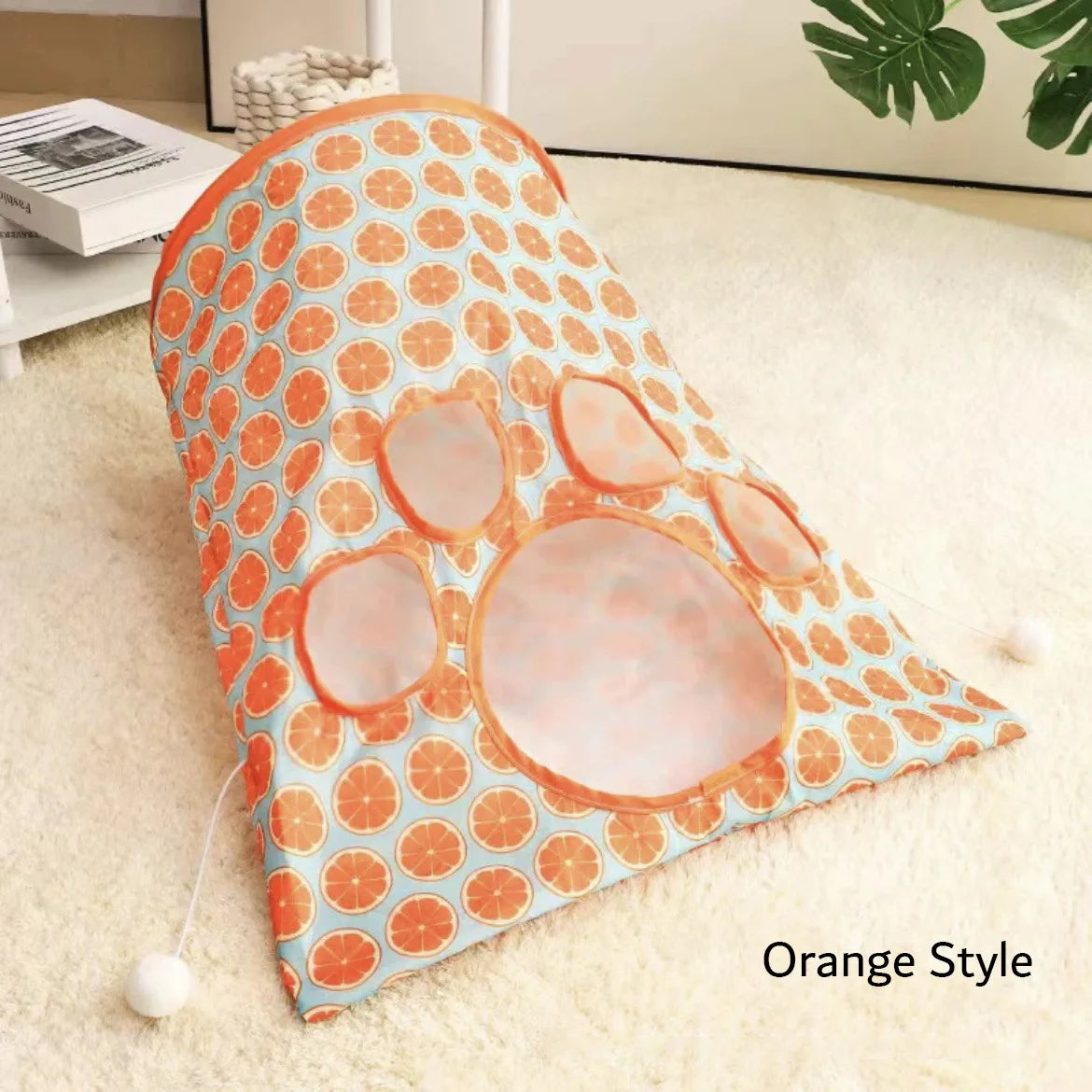 Collapsible Cat Tunnel Bag with Hanging Toys, Interactive Peekaboo Cat Play Tent, Foldable Cat Hideaway for Indoor Cats Boredom