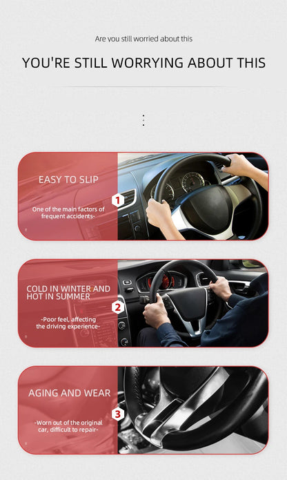 Universal Non-Slip Carbon Fiber Car Steering Cover Steering Wheel Booster Cover for Car Anti-skid Accessories