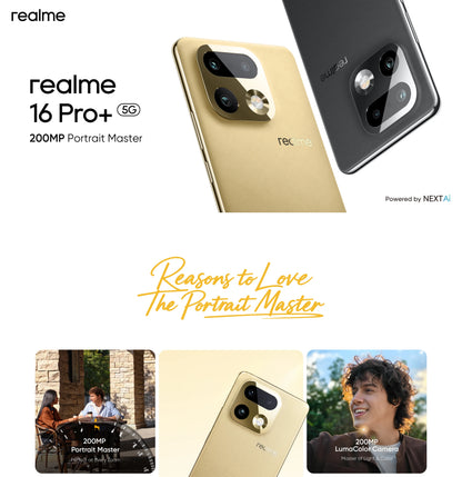 realme 16 Pro+ 5G Smartphone 8G+256G/12G+512G Curved AMOLED Display 144Hz 6.8", Battery 7000mAh, Camera 200MP OIS, IP69K, Quick Charge 80W, Dual SIM, Next AI