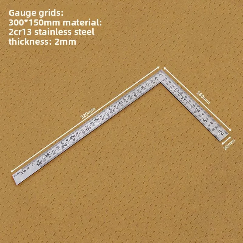 Mini Stainless Steel L-Square Ruler Mini Right Angle Corner Ruler Double Scale Thickened Multi-Function Measuring Tool
