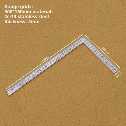 Mini Stainless Steel L-Square Ruler Mini Right Angle Corner Ruler Double Scale Thickened Multi-Function Measuring Tool