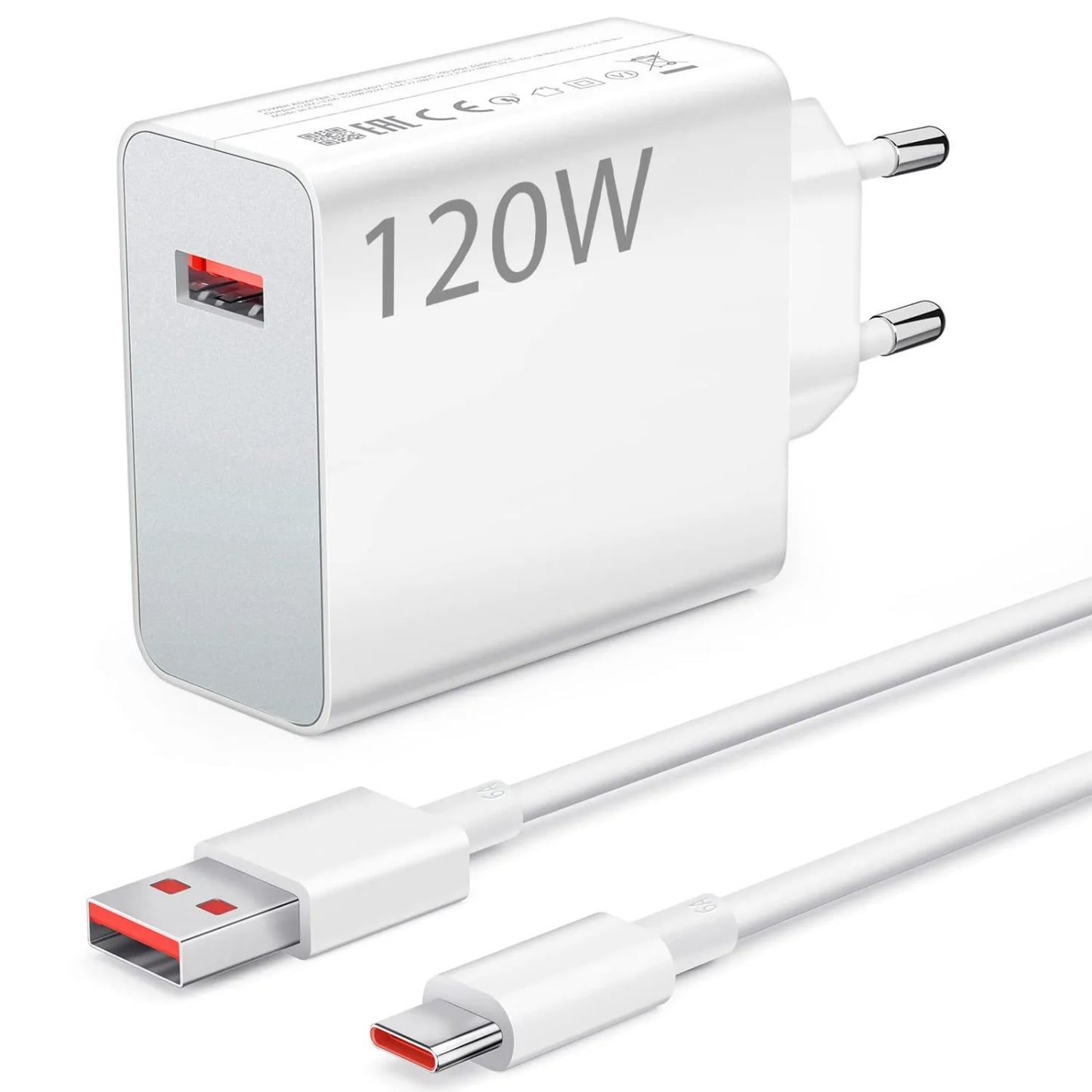 120W Charger For Xiaomi 14T 13T 13 12T 11T Pro 13 12 Lite 12X Redmi Note 12 11S 10S 10 9Pro Mi 11 Ultra 11i 10T Lite,Comes with a 1-meter Type-C charging cable