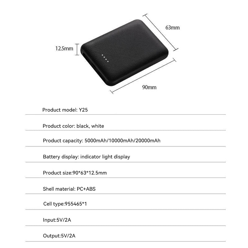 New 20000mAh Power Bank USB Charger Fast Charging Portable External Battery Pack Ultra-thin Heating for Vest Jacket Glove Sock