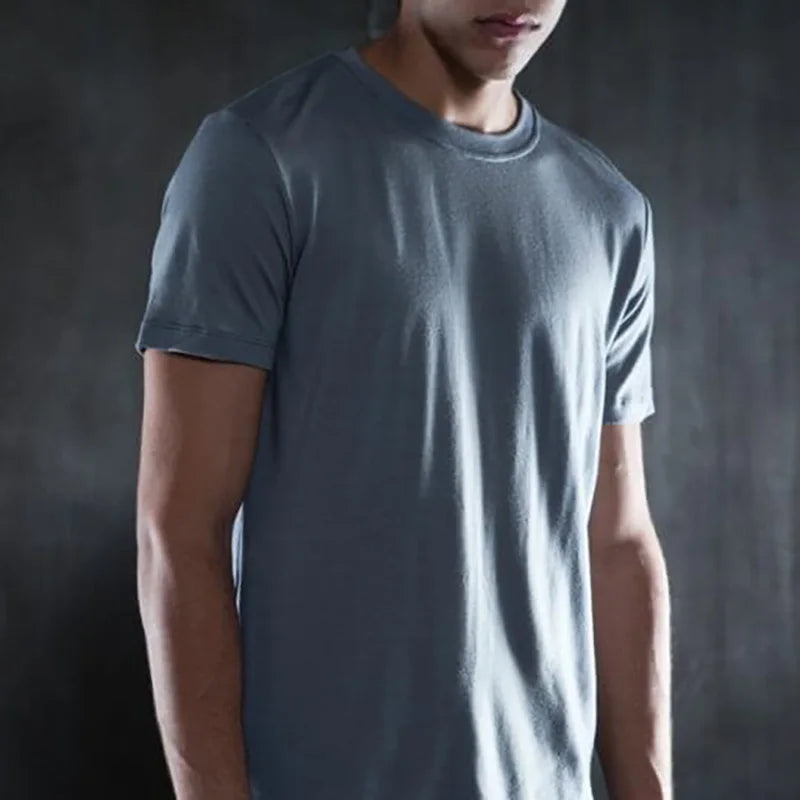 100% Merino Wool T Shirt Men Base Layer Merino Shirt Wicking Breathable Quick Dry Anti-Odor No-itch Big USA Size