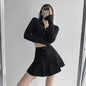 Y2K Vintage High Waist Pleated Skirt Women College Style Uniforms Safety Pants Mini Skirts Woman Korean Street Slim A-Line Skirt