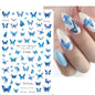 Black and White Love Flowers Line Art 3D Stickers Nail Decals Nail Art Accessories Butterfly Rose Nail Stickers Nail Sliders