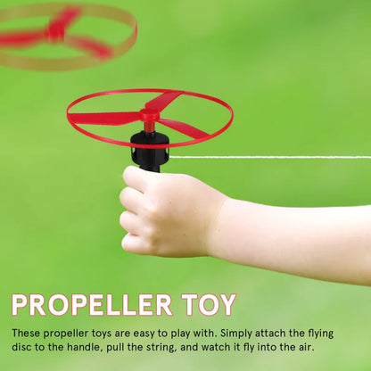 10pc Kids Outdoors Pull String Flying Disc Propeller Helicopter Toys Fun Game Sports Flying Spin Top Toys Children's Prizes