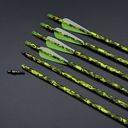 Toparchery 31.5Inch Mixed Carbon Arrows ID 6.2mm Plastic Feather Outdoor Target Hunting and Shooting